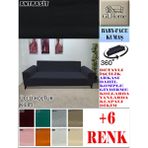Baby Face Kumaş 3 Lü Komple Giydirme Kanepe & Çekyat, Bohem, Porto, Vb. Model Koltuk Kılıfı - 180 x 240 cm - Antrasit