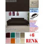 Baby Face Kumaş 3 Lü Komple Giydirme Kanepe & Çekyat, Bohem, Porto, Vb. Model Koltuk Kılıfı - 180 x 240 cm - Kahverengi