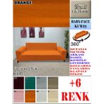 Baby Face Kumaş 3 Lü Komple Giydirme Kanepe & Çekyat, Bohem, Porto, Vb. Model Koltuk Kılıfı - 180 x 240 cm - Turuncu