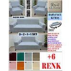 Baby Face Kumaş 3+2+1+1 Komple Giydirme Kanepe&çekyat, Bohem, Porto, Vb. Model Koltuk Kılıfı - 180 x 240 cm - Açık Gri