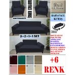Baby Face Kumaş 3+2+1+1 Komple Giydirme Kanepe&çekyat, Bohem, Porto, Vb. Model Koltuk Kılıfı - 180 x 240 cm - Antrasit