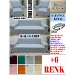 Baby Face Kumaş 3+3+1+1 Komple Giydirme Kanepe&çekyat, Bohem, Porto, Vb. Model Koltuk Kılıfı - 180 x 240 cm - Açık Gri