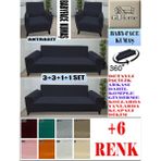 Baby Face Kumaş 3+3+1+1 Komple Giydirme Kanepe&çekyat, Bohem, Porto, Vb. Model Koltuk Kılıfı - 180 x 240 cm - Antrasit