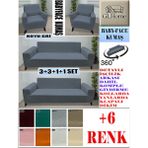 Baby Face Kumaş 3+3+1+1 Komple Giydirme Kanepe&çekyat, Bohem, Porto, Vb. Model Koltuk Kılıfı - 180 x 240 cm - Koyu Gri