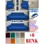 Baby Face Kumaş 3+3+1+1 Komple Giydirme Kanepe&çekyat, Bohem, Porto, Vb. Model Koltuk Kılıfı - 180 x 240 cm - Parlement Mavisi - Gece Mavisi