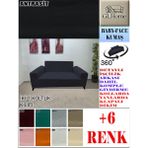 Baby Face Kumaş Çift Kişilik Komple Giydirme 2'li Kanepe, Bohem,porto, Vb Model Koltuk Kılıfı - 120 x 160 cm - Antrasit