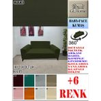 Baby Face Kumaş Çift Kişilik Komple Giydirme 2'li Kanepe, Bohem,porto, Vb Model Koltuk Kılıfı - 120 x 160 cm - Haki