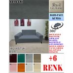 Baby Face Kumaş Çift Kişilik Komple Giydirme 2'li Kanepe, Bohem,porto, Vb Model Koltuk Kılıfı - 120 x 160 cm - Koyu Gri