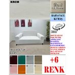 Baby Face Kumaş Çift Kişilik Komple Giydirme 2'li Kanepe, Bohem,porto, Vb Model Koltuk Kılıfı - 120 x 160 cm - Krem