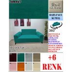 Baby Face Kumaş Çift Kişilik Komple Giydirme 2'li Kanepe, Bohem,porto, Vb Model Koltuk Kılıfı - 120 x 160 cm - Zümrüt