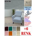 Baby Face Kumaş Tekli Komple Giydirme Tekli & Berjer , Bohem, Porto, Vb Model Koltuk Kılıfı - 80 x 100 cm - Açık Gri