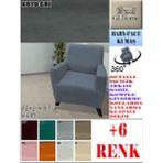 Baby Face Kumaş Tekli Komple Giydirme Tekli & Berjer , Bohem, Porto, Vb Model Koltuk Kılıfı - 80 x 100 cm - Koyu Gri