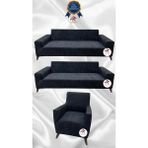 Baby Face Lastikli Koruyucu Giydirme Koltuk Örtüsü - Antrasit - 3+3+1 (3 Parça Set) - 10 x 10 cm