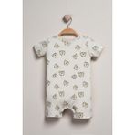 Baby Fou Kısa Kollu Barbatöz Tulum - Ekru - 6 - 9 Ay