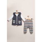 Baby Fou Yelek'li Kapitone Pantolon 3'lütakım - 12 - 18 Ay - Füme