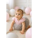Baby Hola 0-3 Yaş Doğum Günü Parti Konsept Tütü Pırıltılı Bebek Elbisesi Pembe Gri - Pudra - Gri - 6 - 9 Ay