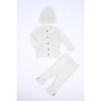 Baby Hola %100 Organik Triko Kız Erkek Bebek Çocuk Bereli Alt Üst Pamuk 3'lü Takım 5802 - Mint - 3 - 6 Ay