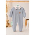 Baby Hola %100 Pamuk Erkek Bebek Tulum Yenidoğan Hastane Çıkışı Organik 15044 - Gri - 2 - 3 Ay