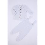 Baby Hola %100 Triko Kız Erkek Bebek Çocuk Salopet Hırka 2'li Takım 5803 - Mavi - 1 - 1,5 Yaş