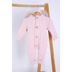 Baby Hola Babyhola Kalın Triko Içilsoft Tulum Kız Erkek Bebek Çocuk Kapüşonlu Kışlık Dış Tulum 5713 - 3 - 6 Ay - Pembe