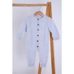 Baby Hola Babyhola Organik Triko Kız Erkek Bebek Çocuk Bereli Tulum Takım 5717 - Mavi - 3 - 6 Ay