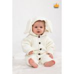 Baby Hola Babyhola Triko Içi Velsoft Kız Erkek Bebek Tavşan Kulaklı Tulum 2800 - 6 - 9 Ay - Krem