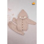 Baby Hola Triko Hırka Içi Velsoft Pantolon Içi Astarlı Kız Erkek Bebek Takım 2805 - 6 - 9 Ay - Bej