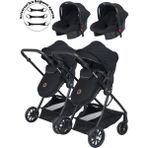 Baby Home 1010 Ayrılıp Birleşebilen Travel Sistem Ikiz Bebek Arabası - Siyah