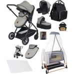 Baby Home 1010 Qool Yeni Doğan 8 In 1 Full Set Travel Sistem Bebek Arabası 505 Anne Yanı Sepet Beşik - Füme