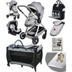Baby Home 7 In 1 Yeni Doğan Set 990 Travel Sistem Bebek Arabası 560 Oyun Parkı Yatak Beşik gri