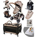 Baby Home 7 In 1 Yeni Doğan Set 990 Travel Sistem Bebek Arabası 560 Oyun Parkı Yatak Beşik kahverengi
