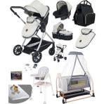Baby Home 8 In 1 Ekonomi Paket 1010 Travel Sistem Bebek Arabası Bebek Sepeti Anne Yanı Beşik Mama Sandalyesi - Gri