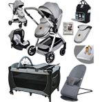 Baby Home 8 In 1 Yeni Doğan Set 990 Travel Sistem Bebek Arabası Lorelli Anne Yanı Beşik Oyun Parkı Yatak 370 Ana Kucağı - Gri
