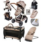 Baby Home 8 In 1 Yeni Doğan Set 990 Travel Sistem Bebek Arabası Lorelli Anne Yanı Beşik Oyun Parkı Yatak 370 Ana Kucağı - Kahverengi