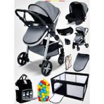 Baby Home 9 In 1 Full Yeni Doğan Set 950 Travel Sistem Bebek Arabası 450 2in1 Park Yatak Oyun Alanı - Gri