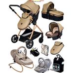 Baby Home 9 In 1 Yeni Doğan Full Set 1010 Travel Seyahat Sistem Bebek Arabası 330 Sallanır Ev Tipi Ana Kucağı - Gold - Kahve