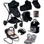 Baby Home 9 In 1 Yeni Doğan Full Set 1010 Travel Sistem Bebek Arabası 330 Sallanır Ev Tipi Ana Kucağı - Black Siyah