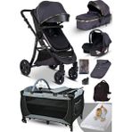 Baby Home 9 in 1 Yeni Ekonomi Paket Baby Home 985 Travel Sistem Bebek Arabası 560 Oyun Parkı Park Yatak Beşik - Mavi - Siyah
