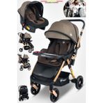 Baby Home 902 X4 Kahverengi Çift Yönlü Travel Sistem Bebek Arabası