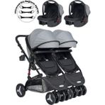 Baby Home 945 Gri Ayrılıp Birleşebilen Travel Sistem İkiz Bebek Arabası