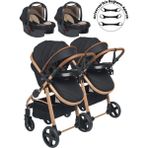 Baby Home 950 Gold Siyah Ayrılıp Birleşebilen Travel Sistem Ikiz Bebek Arabası
