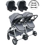 Baby Home 950 Gri Ayrılıp Birleşebilen Travel Sistem Ikiz Bebek Arabası