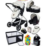 Baby Home 9in1 Yeni Doğan Set Full 1010 Travel Sistem Bebek Arabası 450 Park Yatak Oyun Alanı - Grey