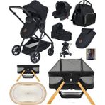 Baby Home Yeni Doğan 9 In 1 Full Takım 1010 Travel Sistem Bebek Arabası Angel Sepet Anne Yanı Beşik - Siyah