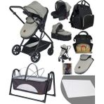 Baby Home Yeni Ekonomi Paket 8 In 1 1010 Travel Sistem Bebek Arabası 340 Anne Yanı Bebek Sepeti Beşik - Füme