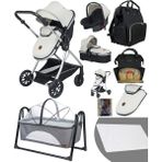 Baby Home Yeni Ekonomi Paket 8 In 1 1010 Travel Sistem Bebek Arabası 340 Anne Yanı Bebek Sepeti Beşik - Gri