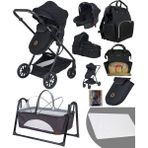 Baby Home Yeni Ekonomi Paket 8 In 1 1010 Travel Sistem Bebek Arabası 340 Anne Yanı Bebek Sepeti Beşik - Siyah