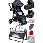 Baby Home Yeni Ekonomi Paket 8 In 1 945 Travel Sistem Bebek Arabası 340 Anne Yanı Bebek Sepeti Beşik Yatak - Füme