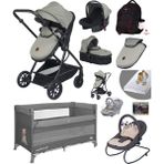 Baby Home Yeni Full Takım 10 In 1 1010 Travel Sistem Bebek Arabası Lorelli Anne Yanı Oyun Parkı Park Yatak Beşik ve Sallanır Ana Kucağı - Füme