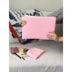 BABY KANGAROO Pembe Peluş Laptop Çantası, MacBook Air 13-14-15-16 inç Laptop çantası, Evrak ve Kitap Çantası